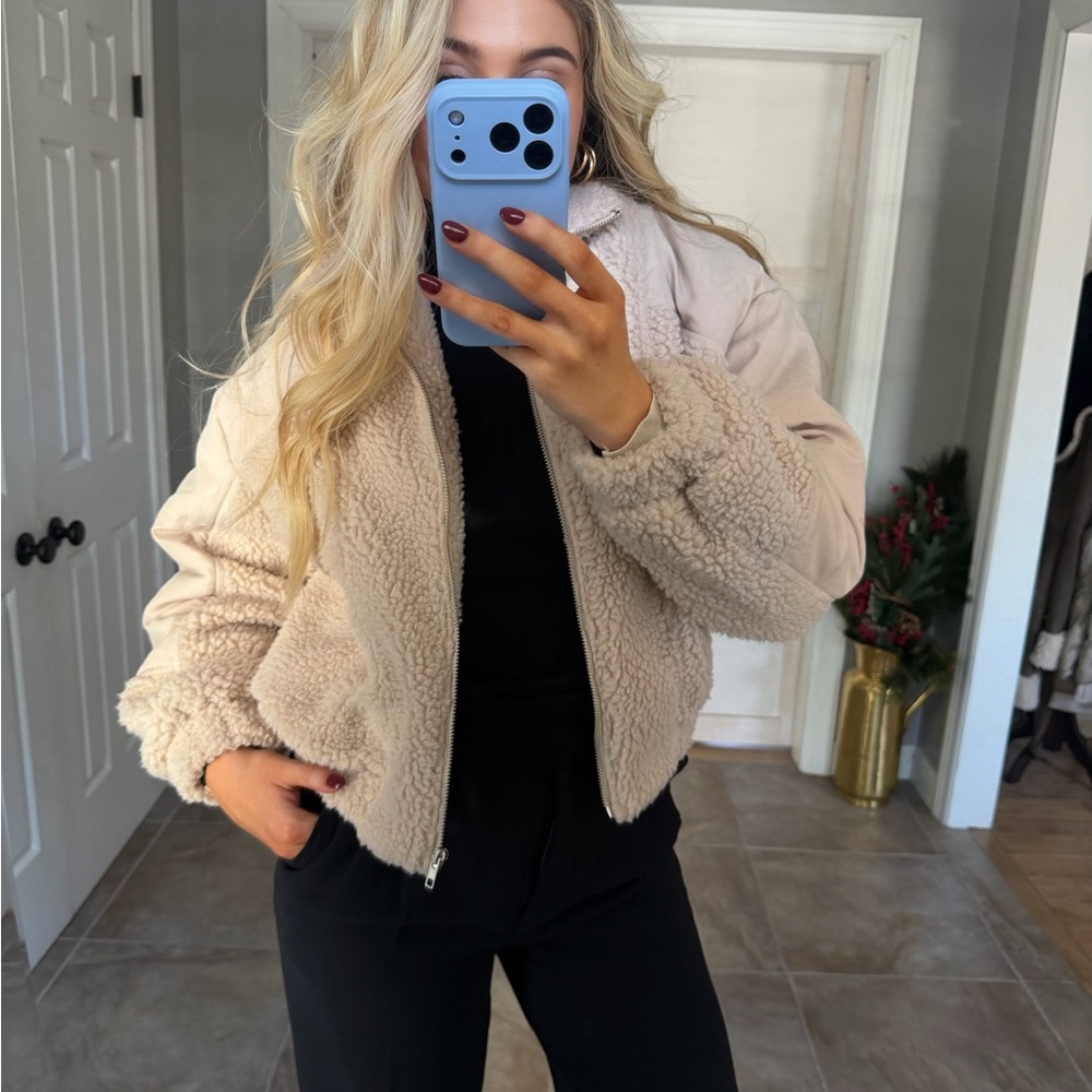 12th Tribe Beige Teddy Jacket